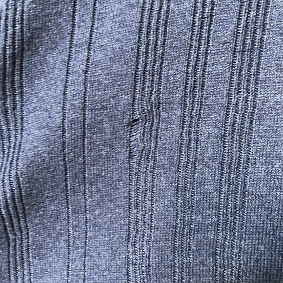 American Eagle Weekend Tipped Sweater Polo Shirt Mens L Navy Preppy Knit - Picture 6 of 9